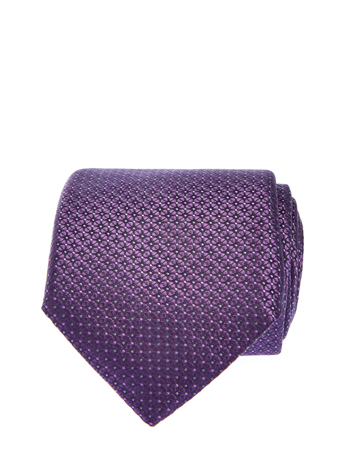 Шелковый галстук с объемным жаккардовым принтом CANALI, цвет фиолетовый, размер 41;41.5;42;42.5;43;43.5;44